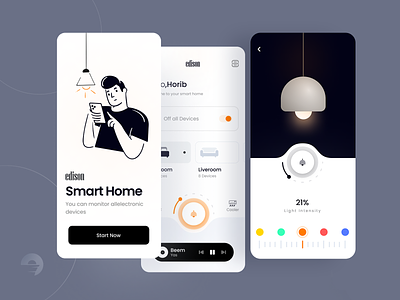 Edison - Smart Home concept design interface smart home smarthome ui ui design web design