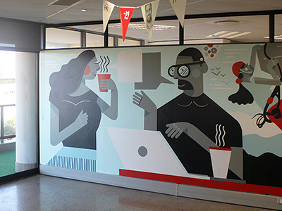 Painted mural for Financial Management offices