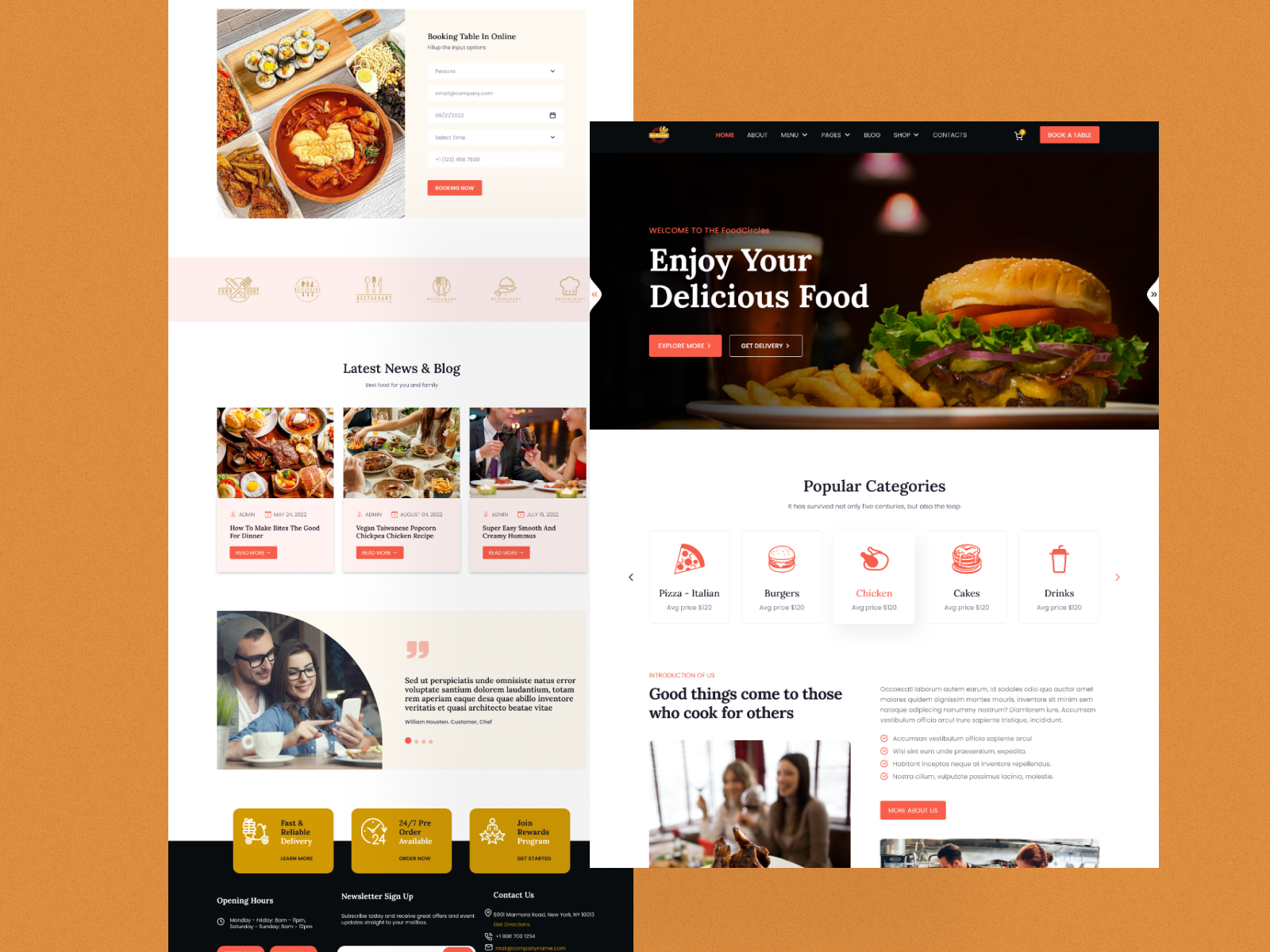 Restaurants Landing Page UI Design by MITHUN MALLICK on Dribbble