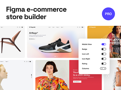Nayzak Figma E-Commerce Builder clean design system ecommerce figma modern responsive store theme ui ui kit user interface ux web webdesign
