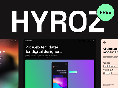 HYROZ for Figma (FREE) cards design figma free hero hero section resource ui ux web