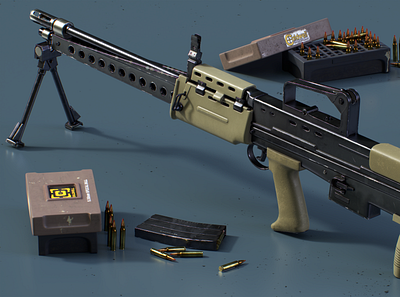 L86 LSW 3d 3d model blender free graphic design gun marmoset material military model substance texture war weapon