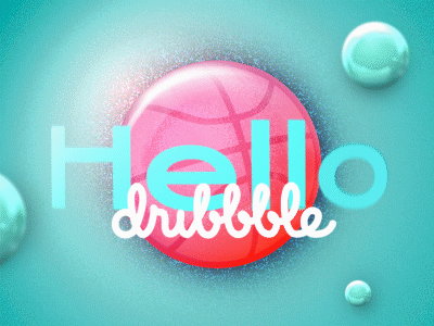 Hello Dribbble! ball design dribbble hello dribble kyiv motion pink ui ux