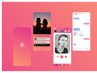 Dating Mobile app UI app design graphic design illustration ui ux