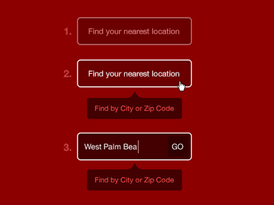 Easy Locator locator popup red search ui ux