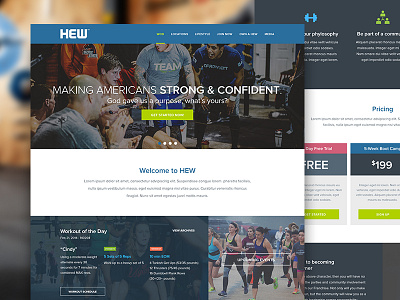 Hew Site Excercise banner blue crossfit toggle wod workout