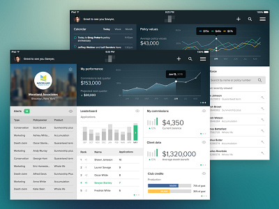 Insurance agent dashboard continued