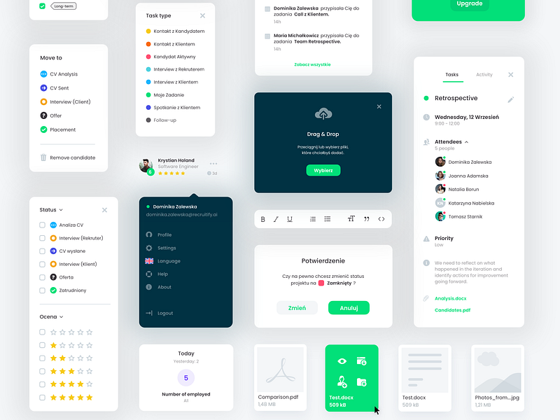 UI components by Lucas Swierad for Bondroy on Dribbble