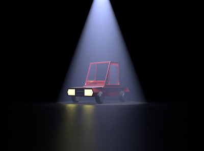 3D Red Toy Car under Spot light 3d 4d cinema cinema 4d cinema4d design illustration motion design motiongraphics redhsift