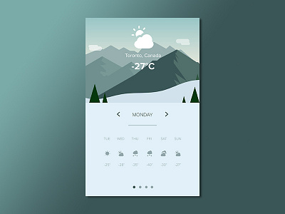 Web App cold place app design mobile ui weather