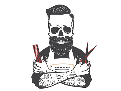 Barbershop barbershop designer graphicdesign illustration logo white