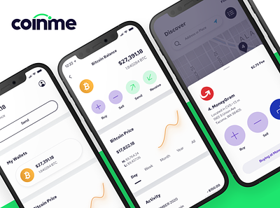 Coinme - Buy and Sell Bitcoin with Cash bitcoin crypto cryptocurrency end to end design exchange financial service fintech product design