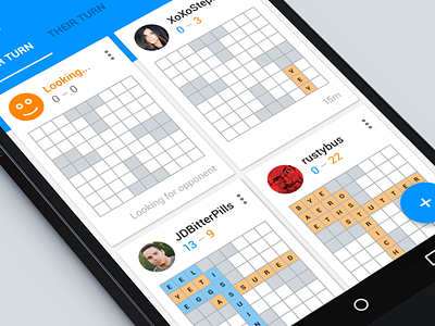 Material Design for Crossword Game android game material design ui