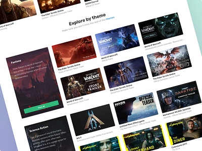 Explore by theme design gaming ux webdesign website