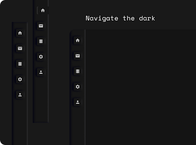 Neumorphic navbar for Dark Theme 3d darktheme graphic design minimalistic navbar neumorphic ui