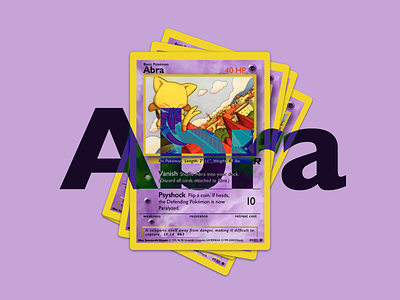 Abra card game pokemon pokemon tcg psychic sketch tcg visual design