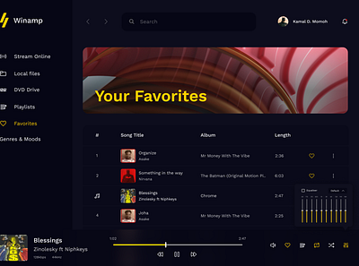 Winamp 2022 Redesign deezer music player redesign spotify ui ux winamp
