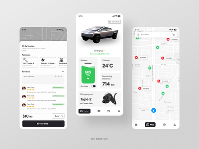 EV Station Screens (Electric Vehicle Station Finder)