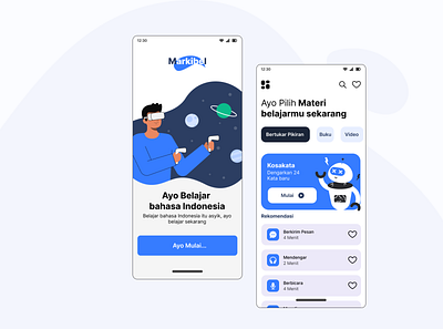UI Apps Belajar Bahasa Indonesia apps graphic design indonesia landing apps mobile ui ui design uiux ux