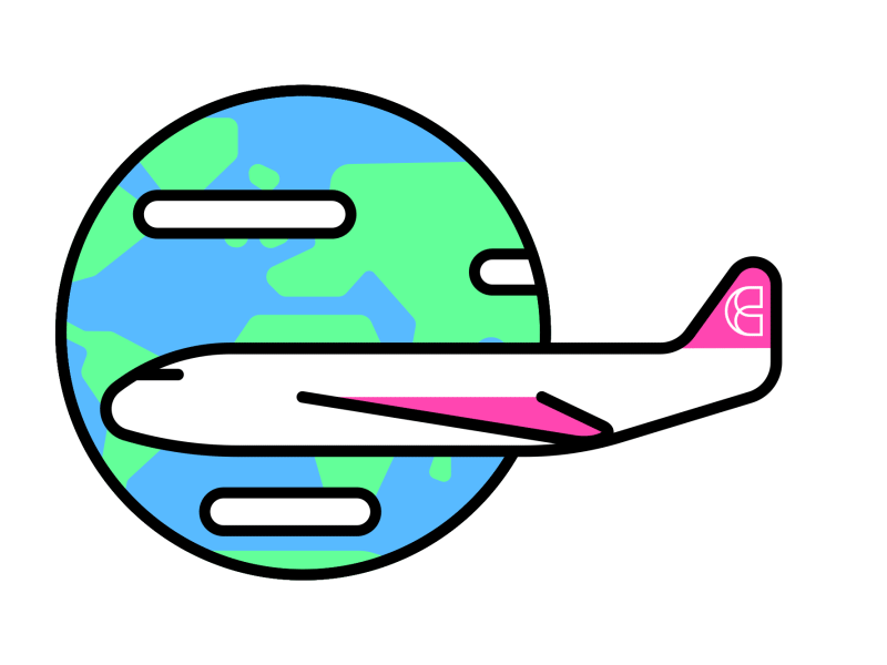 PLANE 2d after effects animation globe motion graphics plane