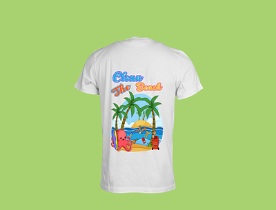 Clean the Beach t shirt 3d branding design graphic design illustration logo typography ui ux vector