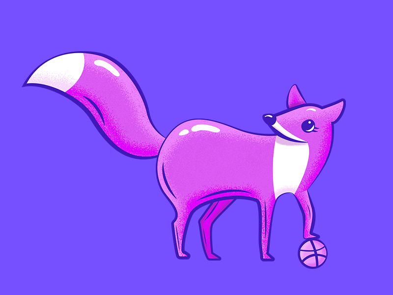 Hello Dribbble animation cute debut first shot fox foxy hello dribbble kiss kisses pink shot