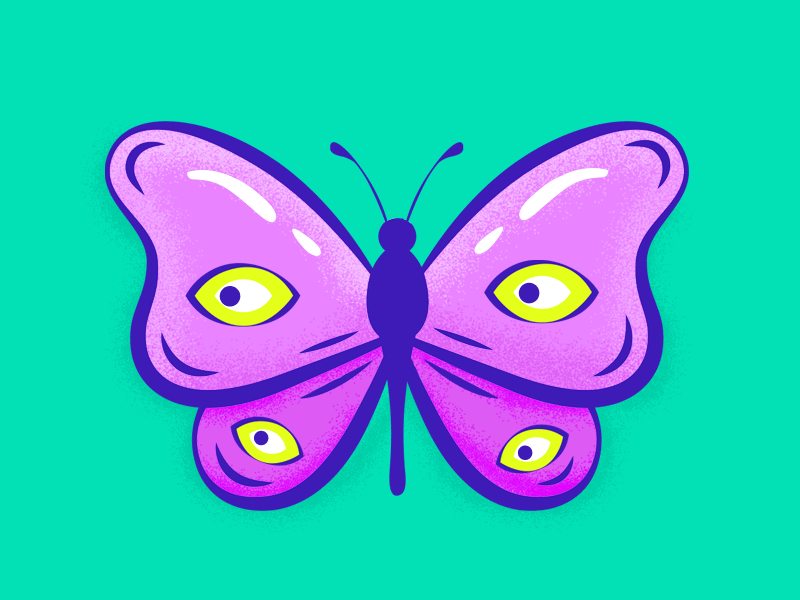 Blinking Butterfly animation bug butterfly eye eyes funny insect moth trippy