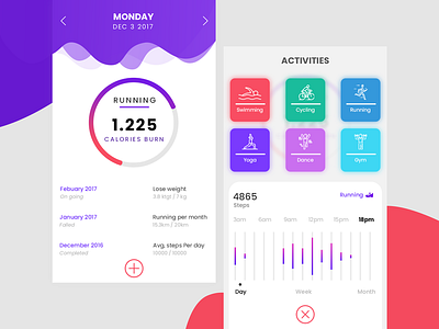 Fitness App app background color effect icon ui ux webdesign website