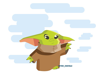 Baby Yoda adobe character design disney graphic design illustration illustrator madelorian sketch starwar yoda