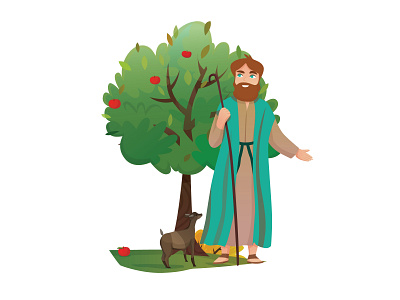 Biblical Shepherd adobe adobe illustrator biblical shepherd biblical shepherd character design illustration illustrator shepherd sketch