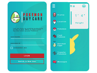 Pokemon Day Care 90s adobe apps gaming graphic design nintendo pocket monsters pokemon ux design
