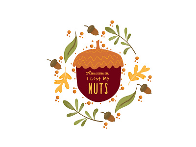Awwwwww, I've Lost My Nuts adobe adobe illustrator digital digital art fall fall lovers graphic design illustration nuts popculture squirrels