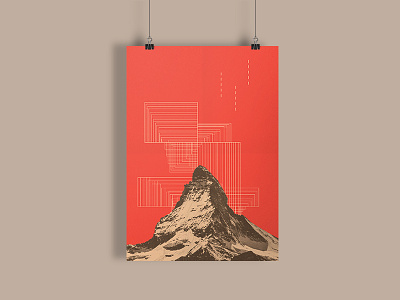 山 / Poster artwork graphic design grid illustration minimal mountain nature poster print trends ui vector