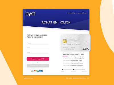 Design for OYST - 1-Click Order app bought buy card click credit e commerce one oyst visa