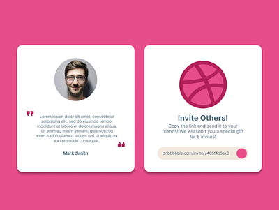 Testimonial & Dribbble Invite #DailyUI #039 #040 branding design graphic design illustration ui ux uxdesign