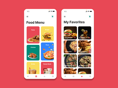 Food Menu & Favorites #DailyUI #043 #044 branding design graphic design illustration ui ux uxdesign