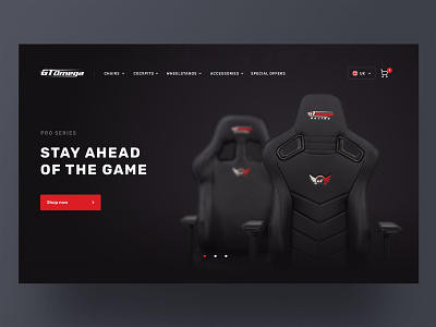 GT- Omega black branding chairs design ecommerce eshop gaming red shopify web webdesign work