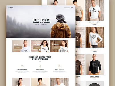 T-shirt e-commerce beige branding brown design ecommerce eshop god graphicdesign shop shopify tshirt web webdesign