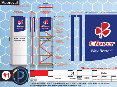 Mockup Template (Clover Pylon) branding design graphic design illustration mockup signage signoff vector