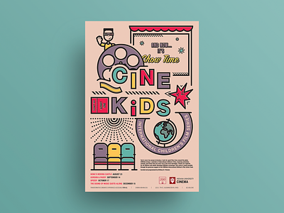Fall 2019 CINEkids International Children's Film Series poster adobe illustrator design film poster graphic design illustration poster poster art poster design thicklines typography vector