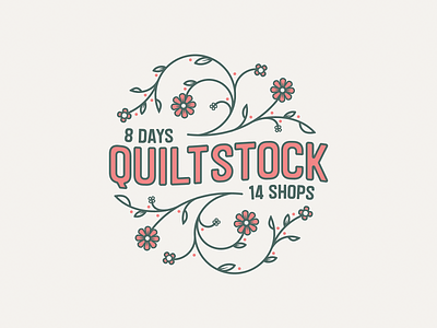 Shop Hop "Quilt Stock" T-Shirt design flower illustration flowers graphic design illustration logo quiltstock shirt shirt design typography vector