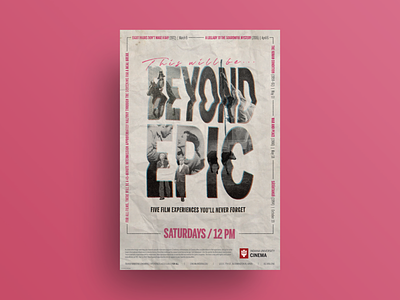 Beyond Epic film series poster and T-shirt collage design film poster graphic design poster poster art poster design t shirt t shirt design t shirt mockup texture typography