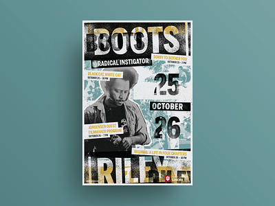 Boots Riley: Radical Instigator film series poster design graphic design grit poster poster art poster design texture typography