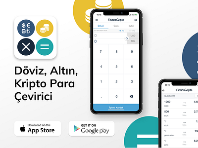 Döviz, Altın ve Kripto Para Çevirici / Currency converter app app app icon banking converter currency finance fintech mobile app mobile app design ui ux