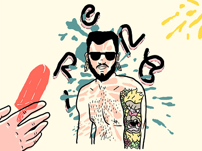 Dissabor colorfull guy hand illustration popsicle splash tattoo