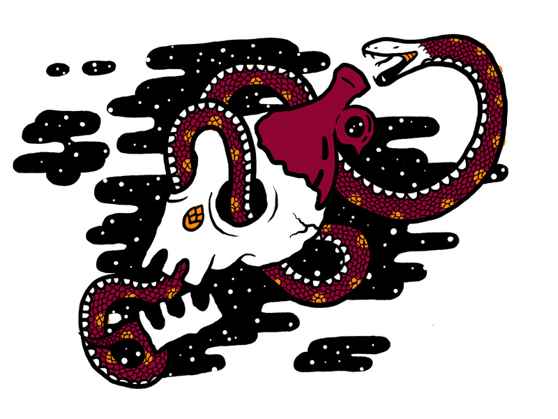 Growler Mercado da Cerveja hoje lucaos lucas illustration old school snake skull growler