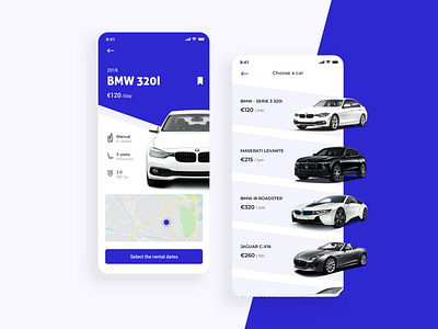 Car Rental app bmw car design ios iphone mobile rental rental car ui