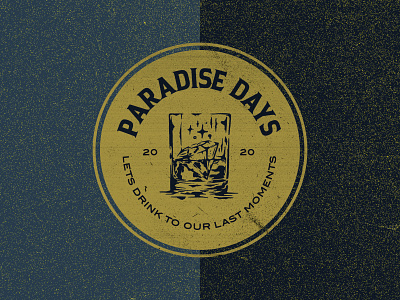 Paradise Days badge badgedesign design distress logo design logo mark retro texture