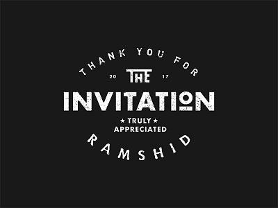 Thank You Ramshid badge lockup logo ramshid texture type typography