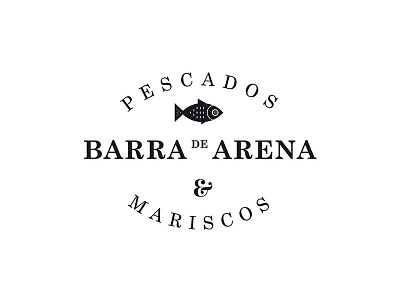 Barra de arena badge branding fish food lockup logo restaurant type typography